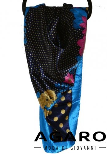 Dámský hedvábný šátek Regina (87x87 cm) - modrý